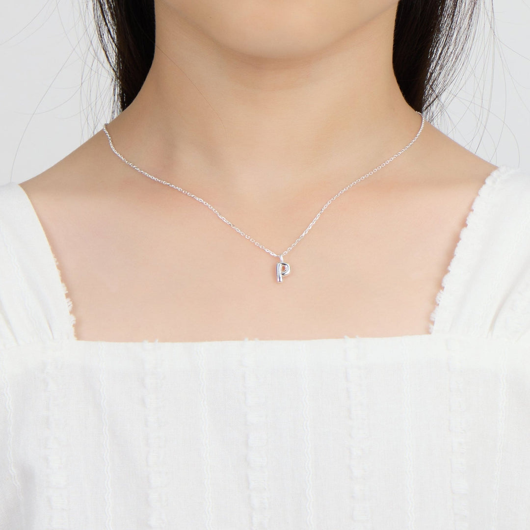 Kid's Sterling Silver Letter P Initial Necklace - Philip Jones Jewellery