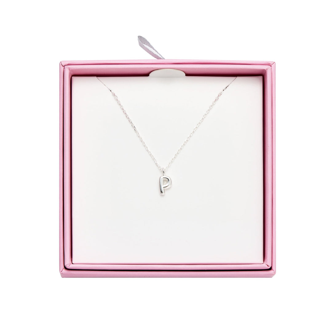 Kid's Sterling Silver Letter P Initial Necklace - Philip Jones Jewellery