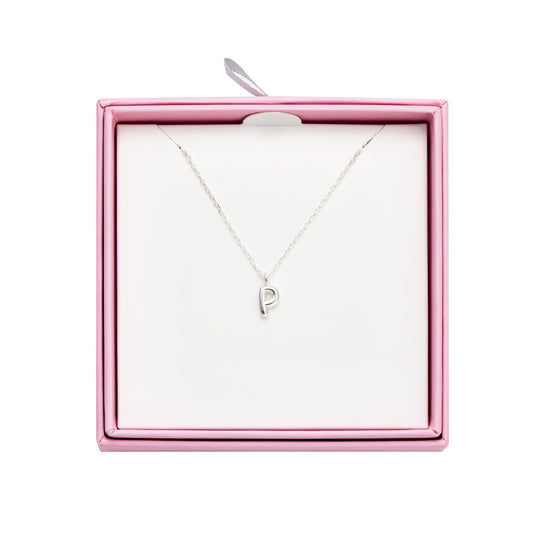 Kid's Sterling Silver Letter P Initial Necklace - Philip Jones Jewellery