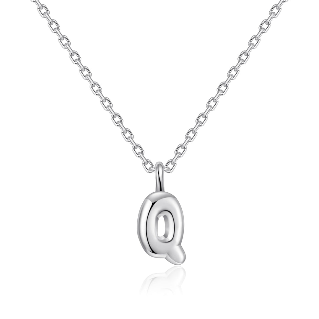 Kid's Sterling Silver Letter Q Initial Necklace - Philip Jones Jewellery