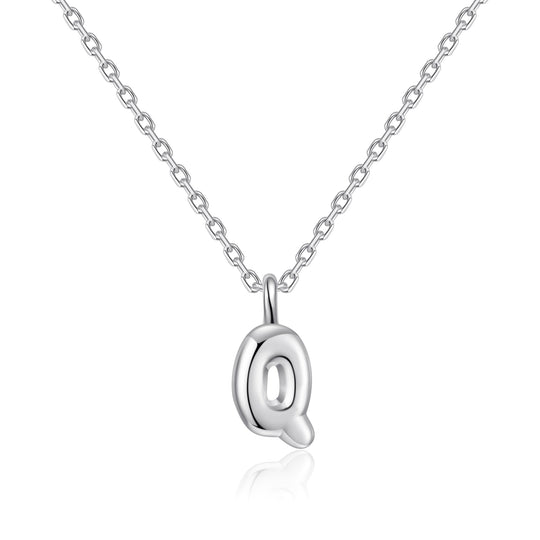 Kid's Sterling Silver Letter Q Initial Necklace - Philip Jones Jewellery
