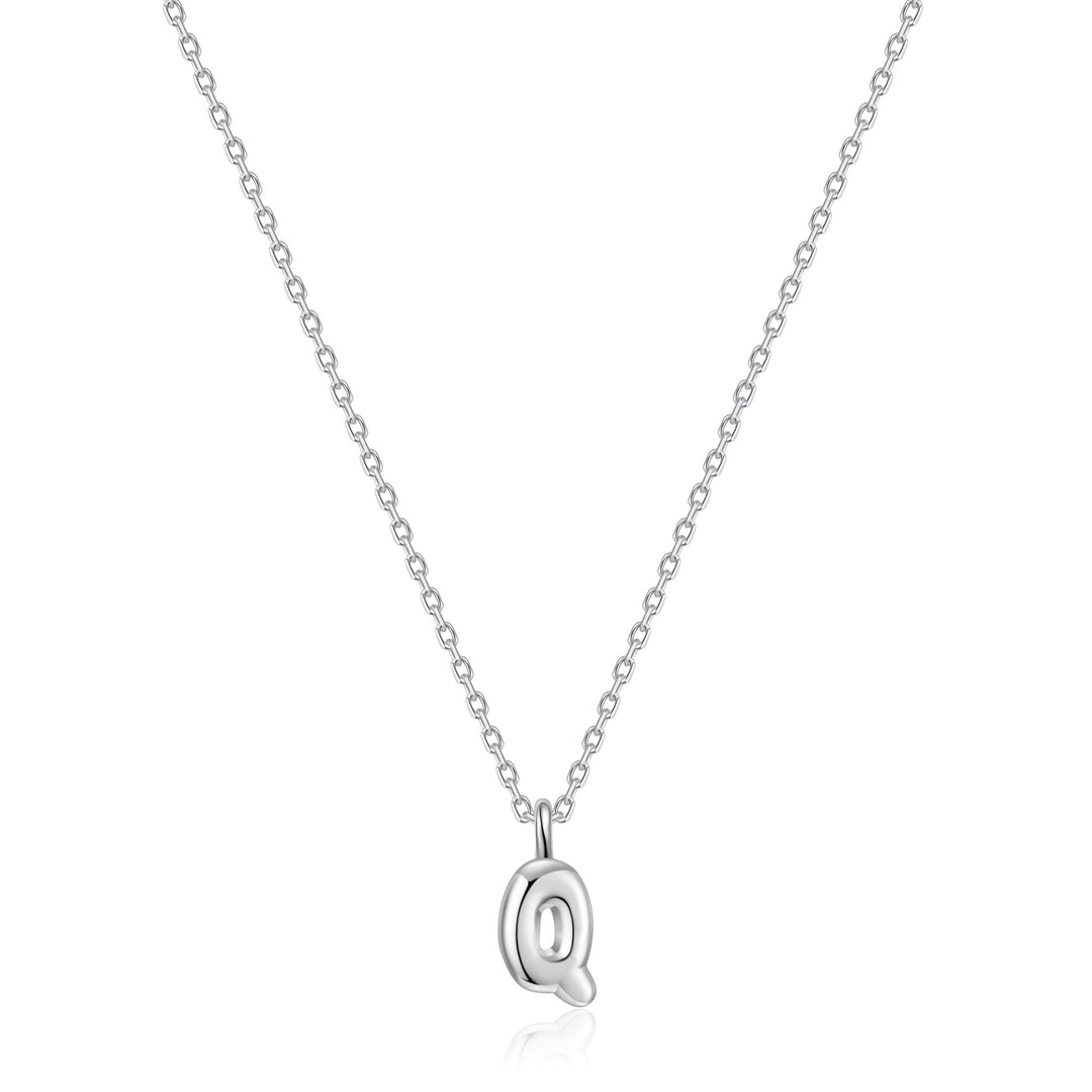 Kid's Sterling Silver Letter Q Initial Necklace - Philip Jones Jewellery
