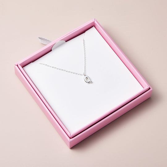 Kid's Sterling Silver Letter Q Initial Necklace - Philip Jones Jewellery