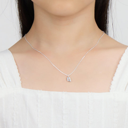 Kid's Sterling Silver Letter Q Initial Necklace - Philip Jones Jewellery