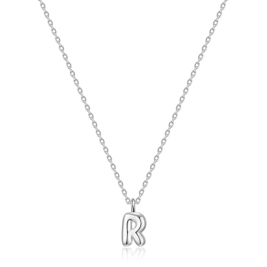 Kid's Sterling Silver Letter R Initial Necklace - Philip Jones Jewellery