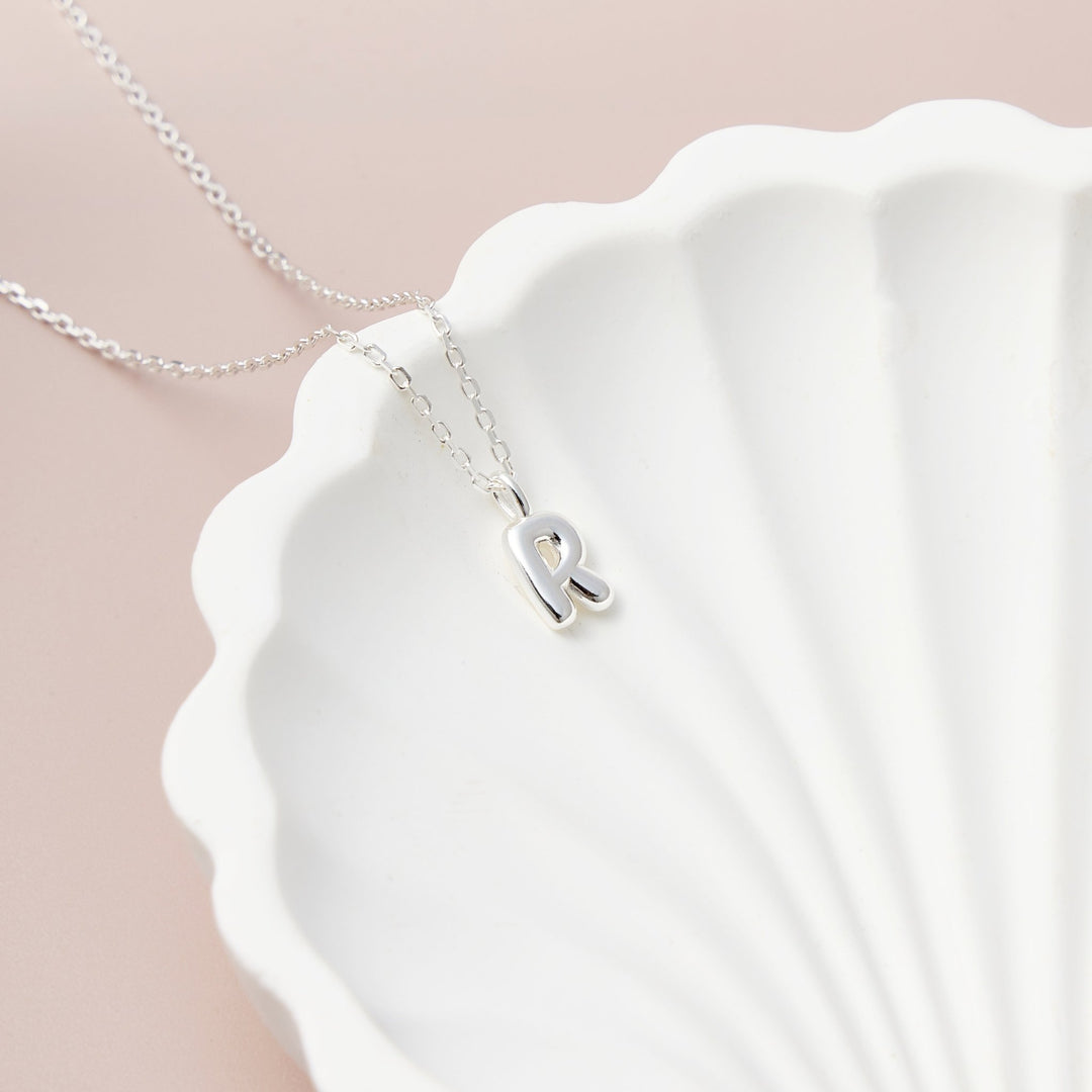 Kid's Sterling Silver Letter R Initial Necklace - Philip Jones Jewellery