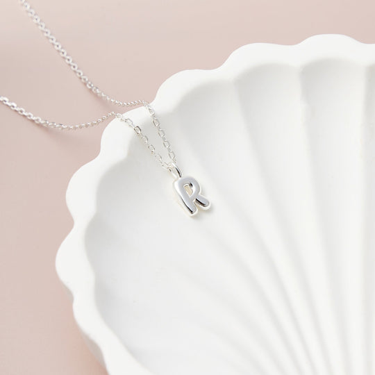 Kid's Sterling Silver Letter R Initial Necklace - Philip Jones Jewellery