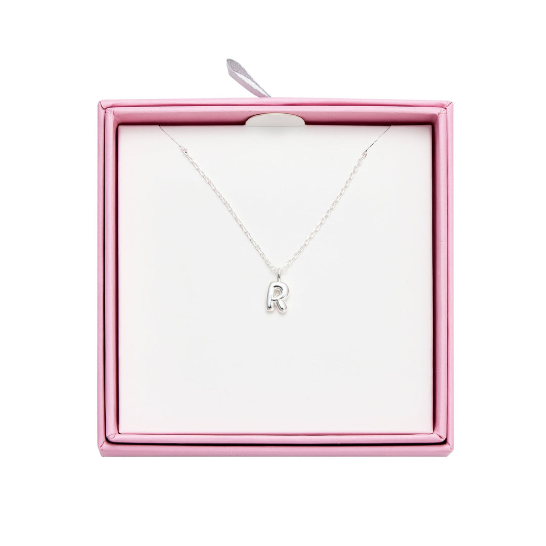 Kid's Sterling Silver Letter R Initial Necklace - Philip Jones Jewellery