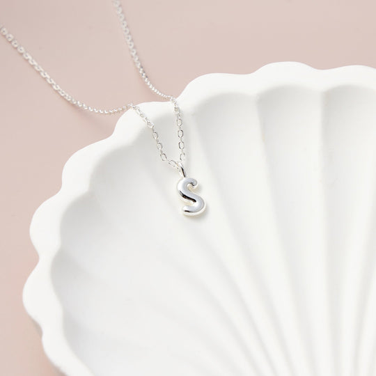 Kid's Sterling Silver Letter S Initial Necklace - Philip Jones Jewellery