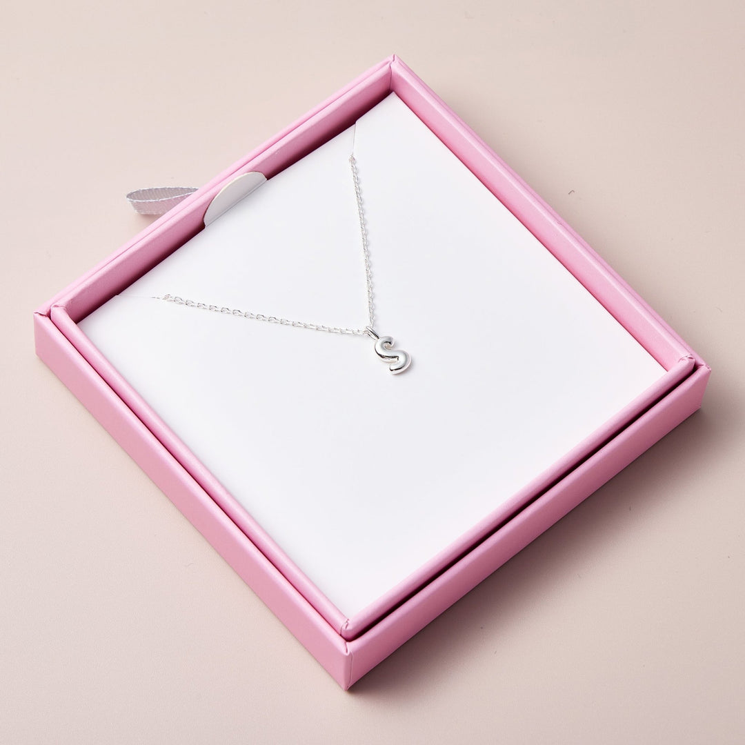 Kid's Sterling Silver Letter S Initial Necklace - Philip Jones Jewellery