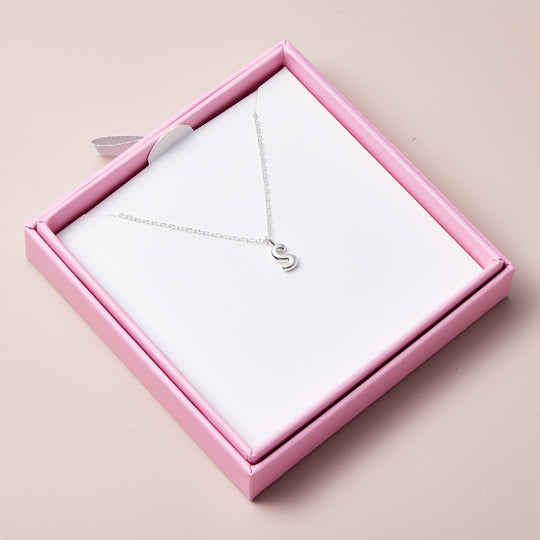 Kid's Sterling Silver Letter S Initial Necklace - Philip Jones Jewellery