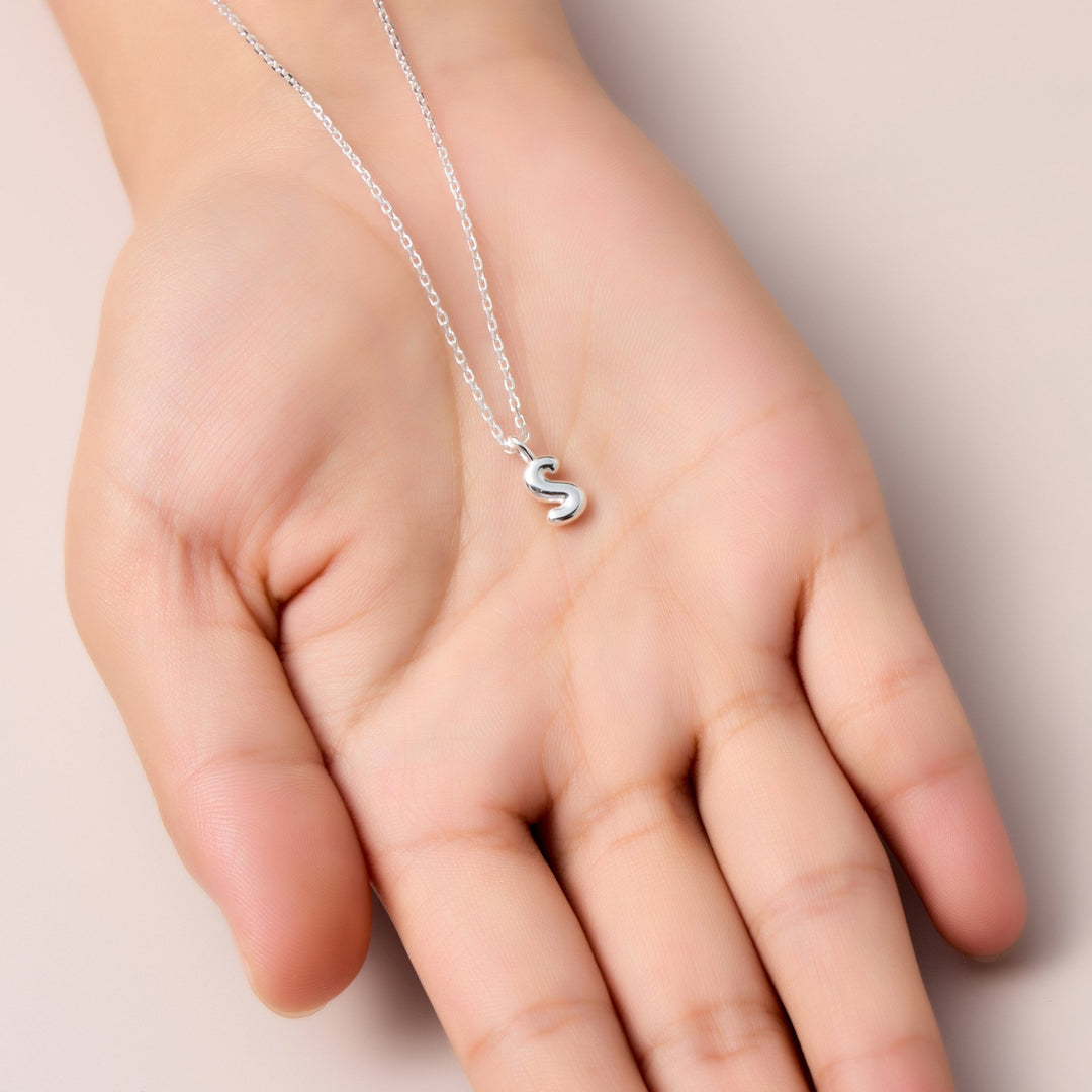 Kid's Sterling Silver Letter S Initial Necklace - Philip Jones Jewellery