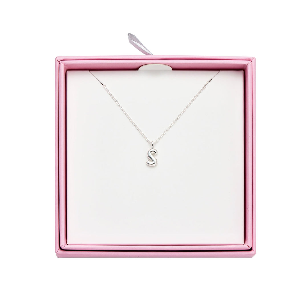 Kid's Sterling Silver Letter S Initial Necklace - Philip Jones Jewellery