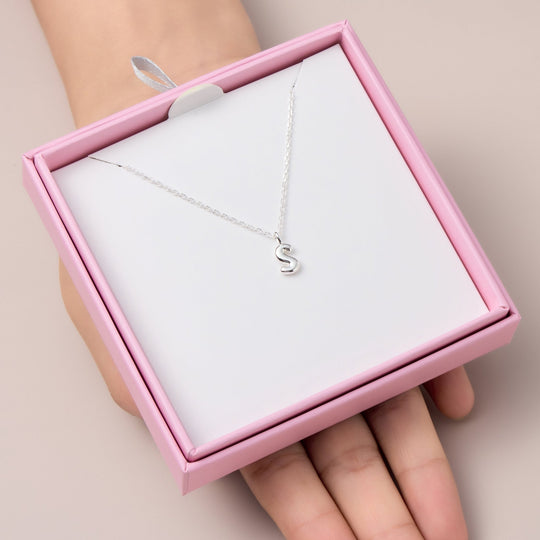 Kid's Sterling Silver Letter S Initial Necklace - Philip Jones Jewellery