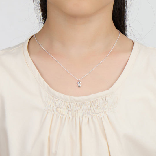 Kid's Sterling Silver Letter S Initial Necklace - Philip Jones Jewellery