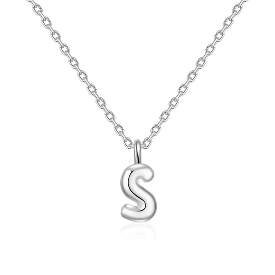 Kid's Sterling Silver Letter S Initial Necklace - Philip Jones Jewellery