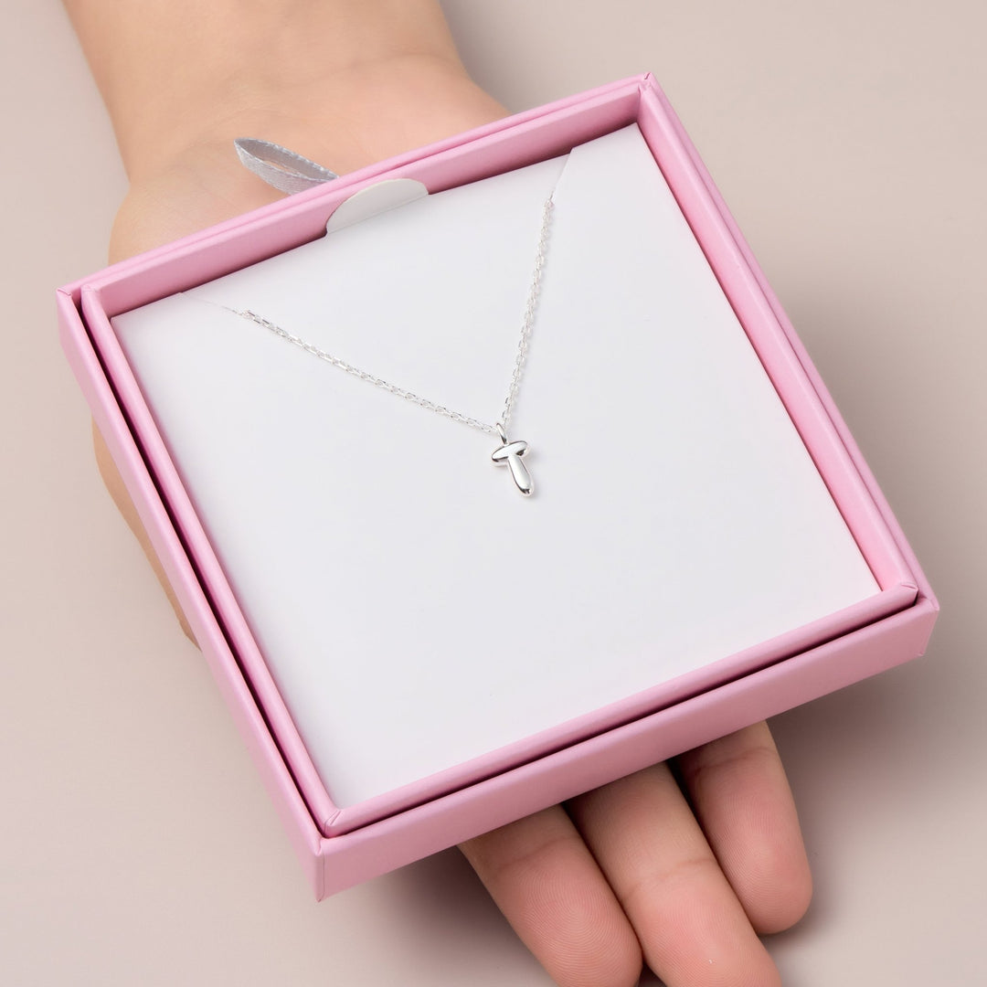 Kid's Sterling Silver Letter T Initial Necklace - Philip Jones Jewellery