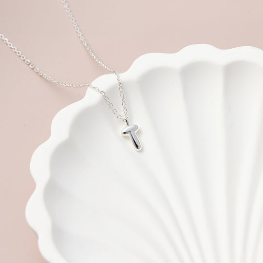 Kid's Sterling Silver Letter T Initial Necklace - Philip Jones Jewellery