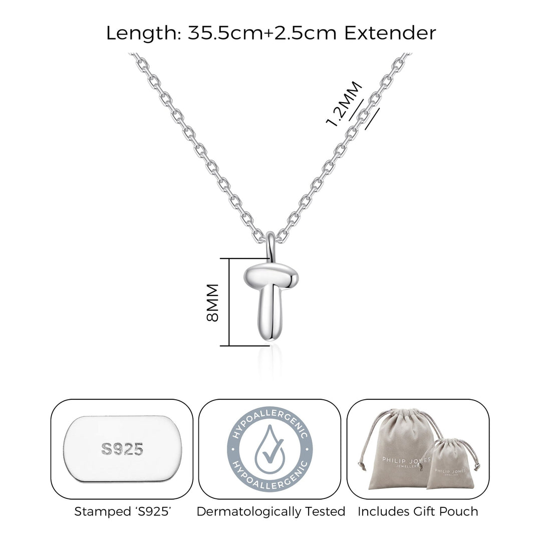 Kid's Sterling Silver Letter T Initial Necklace - Philip Jones Jewellery