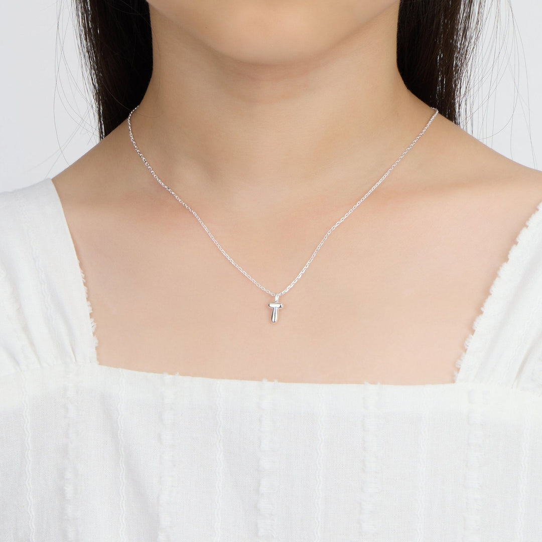 Kid's Sterling Silver Letter T Initial Necklace - Philip Jones Jewellery