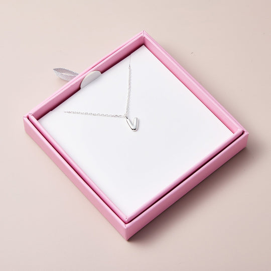 Kid's Sterling Silver Letter V Initial Necklace - Philip Jones Jewellery