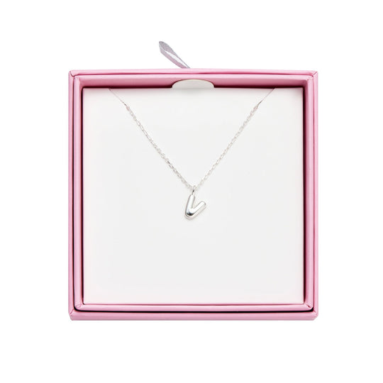Kid's Sterling Silver Letter V Initial Necklace - Philip Jones Jewellery