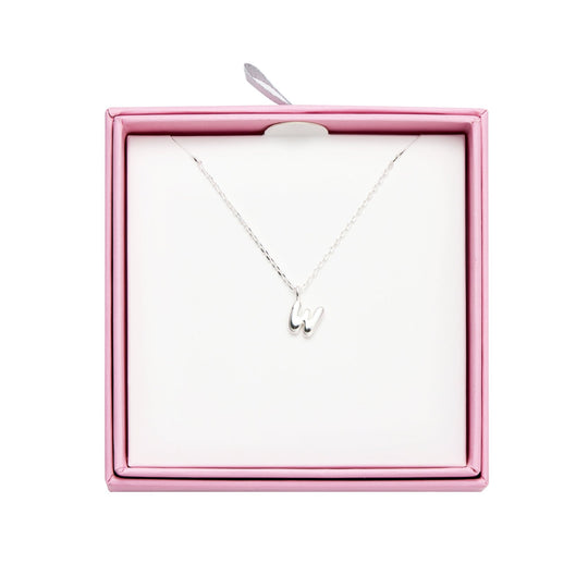 Kid's Sterling Silver Letter W Initial Necklace - Philip Jones Jewellery