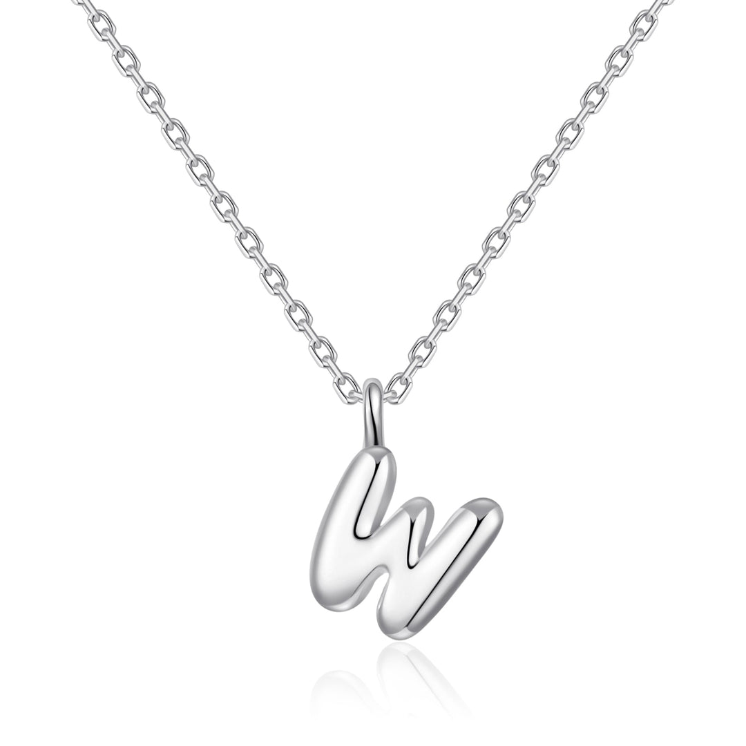 Kid's Sterling Silver Letter W Initial Necklace - Philip Jones Jewellery