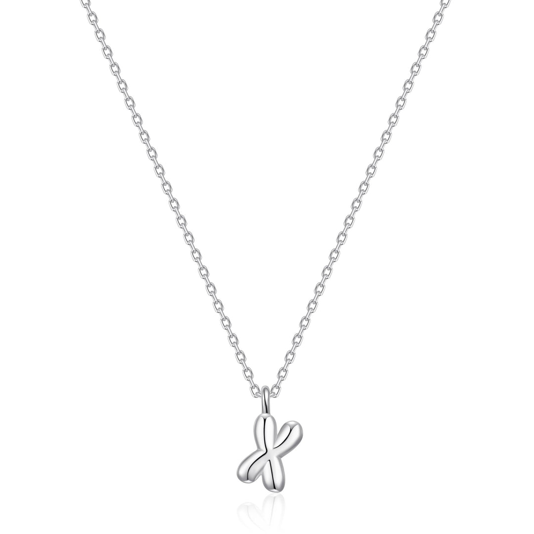 Kid's Sterling Silver Letter X Initial Necklace - Philip Jones Jewellery