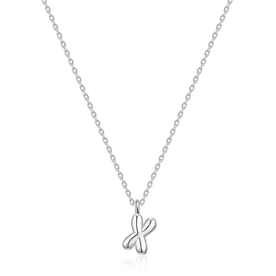 Kid's Sterling Silver Letter X Initial Necklace - Philip Jones Jewellery