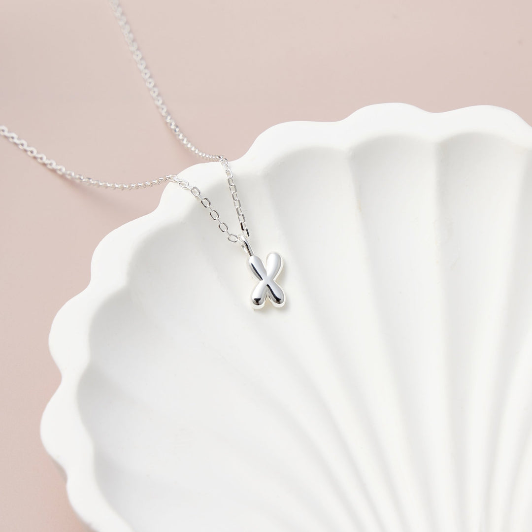 Kid's Sterling Silver Letter X Initial Necklace - Philip Jones Jewellery