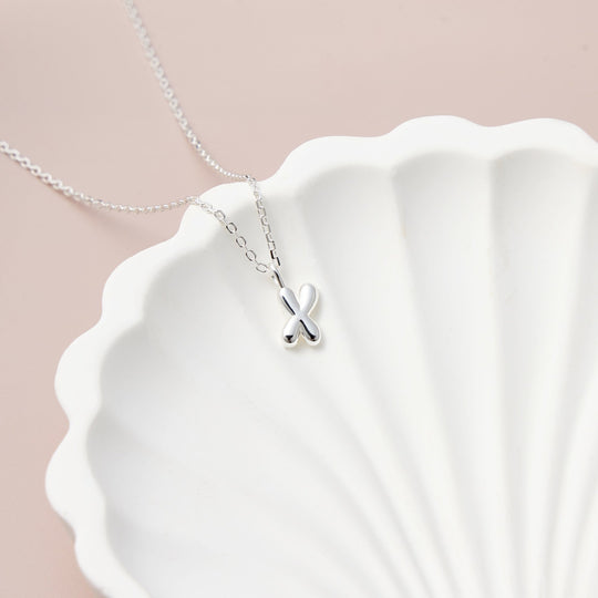Kid's Sterling Silver Letter X Initial Necklace - Philip Jones Jewellery