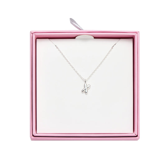Kid's Sterling Silver Letter X Initial Necklace - Philip Jones Jewellery