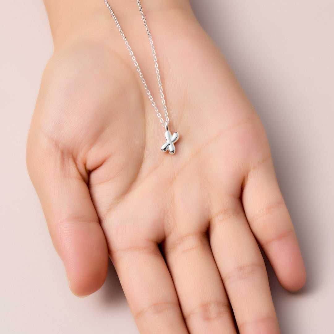 Kid's Sterling Silver Letter X Initial Necklace - Philip Jones Jewellery