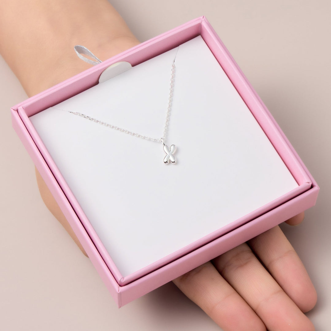 Kid's Sterling Silver Letter X Initial Necklace - Philip Jones Jewellery