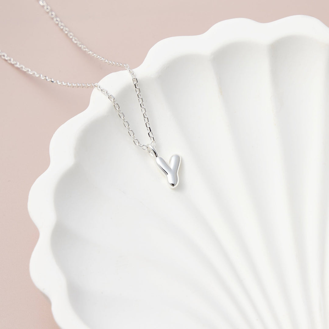 Kid's Sterling Silver Letter Y Initial Necklace - Philip Jones Jewellery