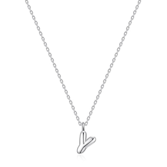 Kid's Sterling Silver Letter Y Initial Necklace - Philip Jones Jewellery