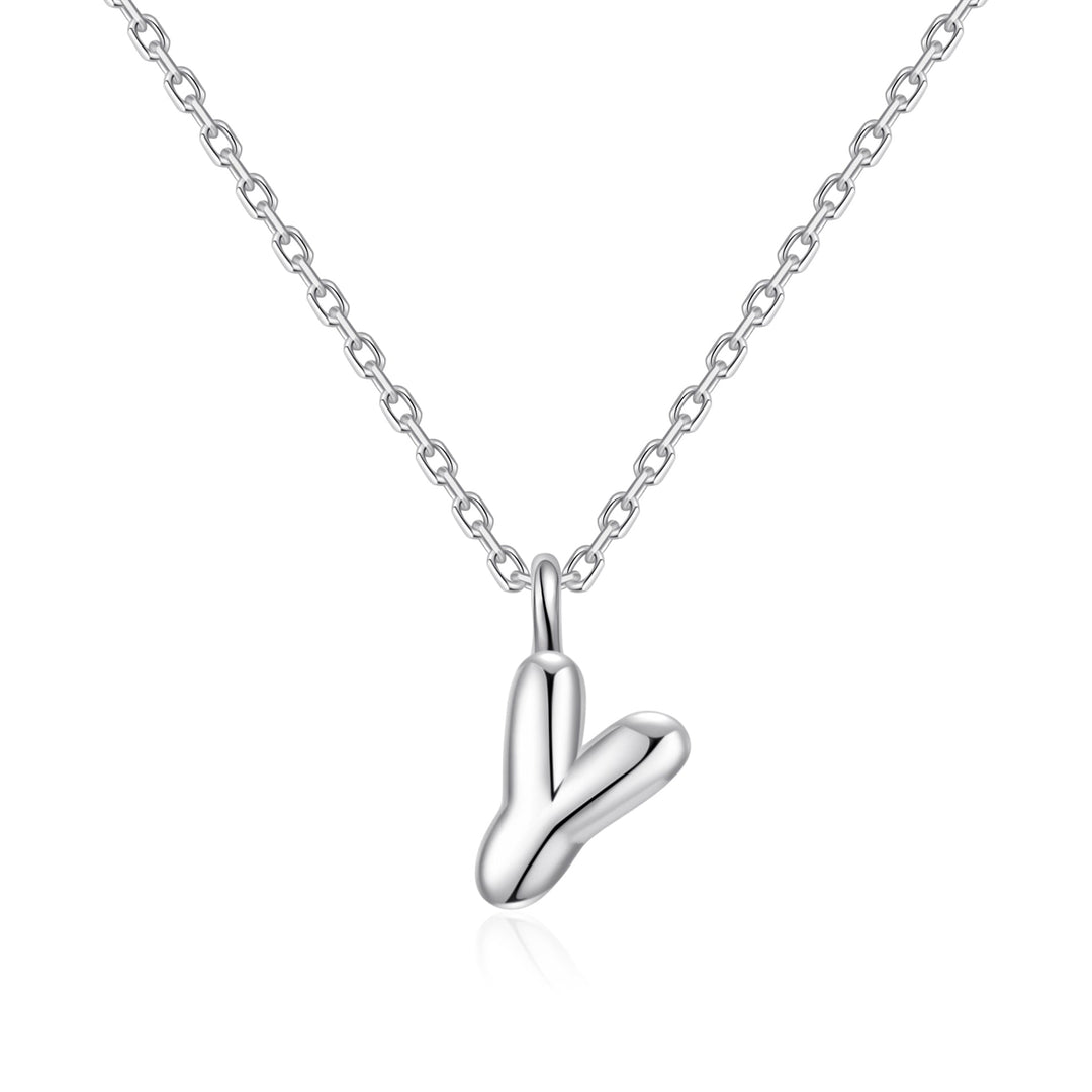 Kid's Sterling Silver Letter Y Initial Necklace - Philip Jones Jewellery