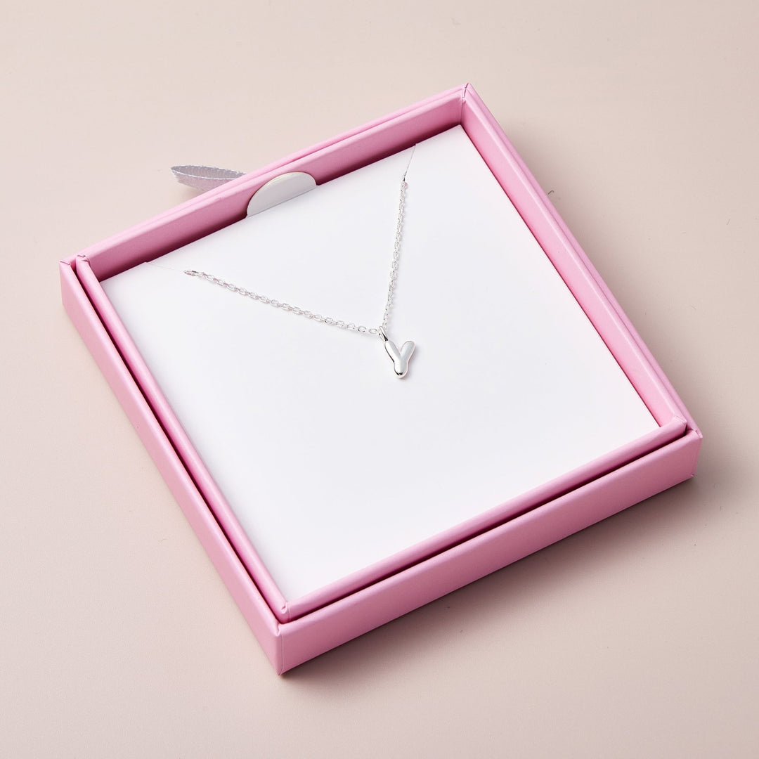 Kid's Sterling Silver Letter Y Initial Necklace - Philip Jones Jewellery