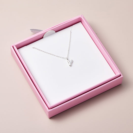 Kid's Sterling Silver Letter Y Initial Necklace - Philip Jones Jewellery