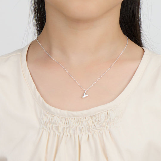 Kid's Sterling Silver Letter Y Initial Necklace - Philip Jones Jewellery
