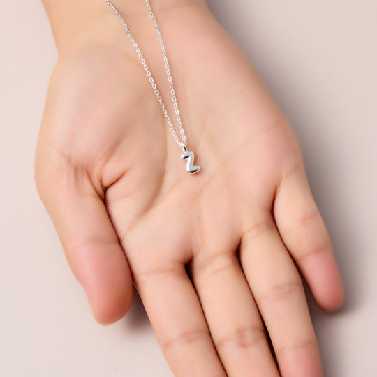 Kid's Sterling Silver Letter Z Initial Necklace - Philip Jones Jewellery