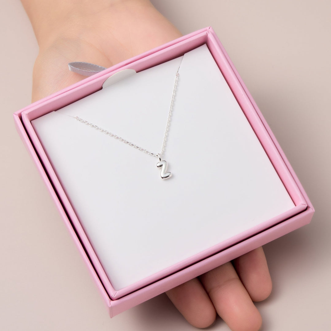 Kid's Sterling Silver Letter Z Initial Necklace - Philip Jones Jewellery