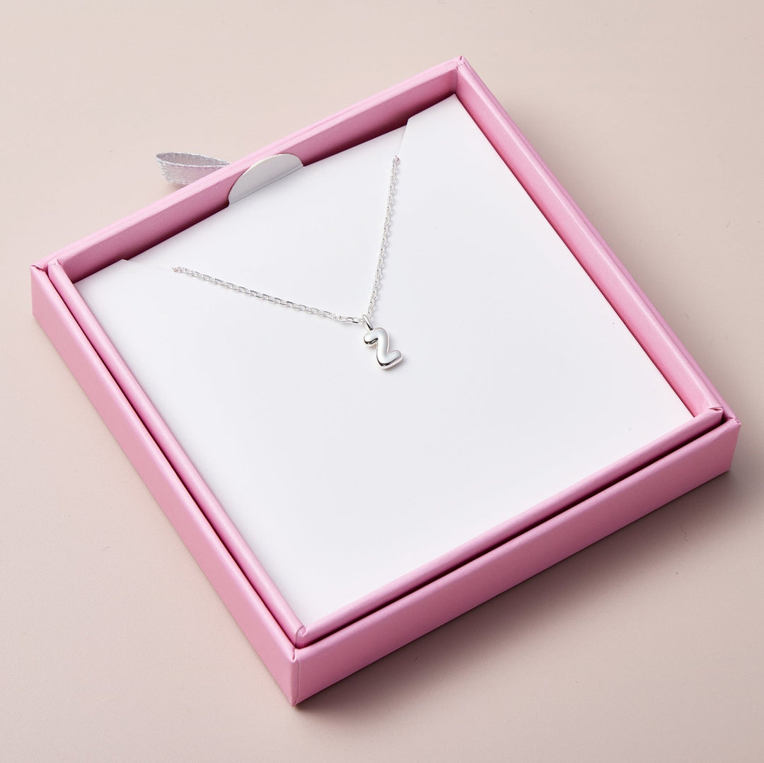 Kid's Sterling Silver Letter Z Initial Necklace - Philip Jones Jewellery