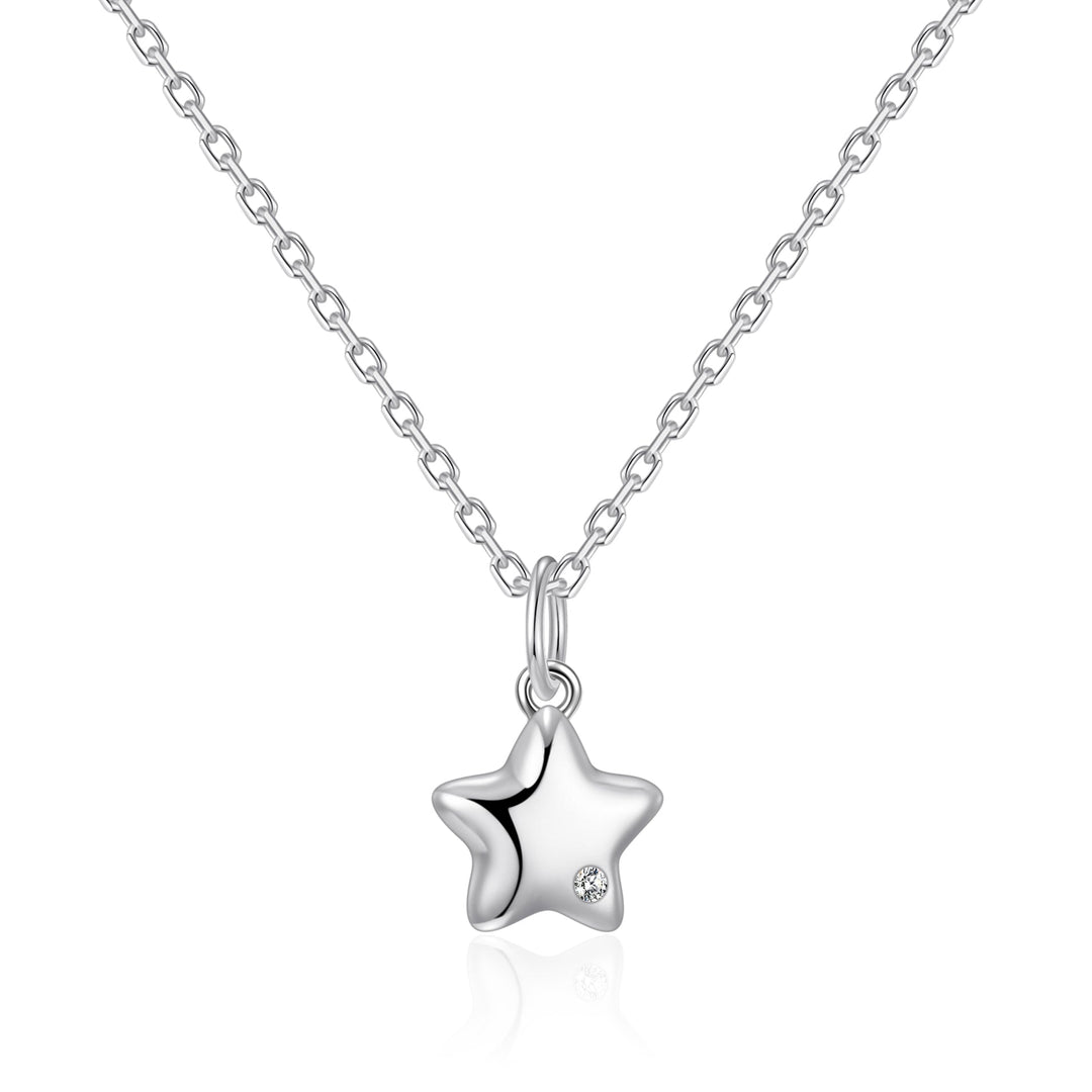 Kids Sterling Silver Star Necklace Created with Zircondia® Crystals - Philip Jones Jewellery