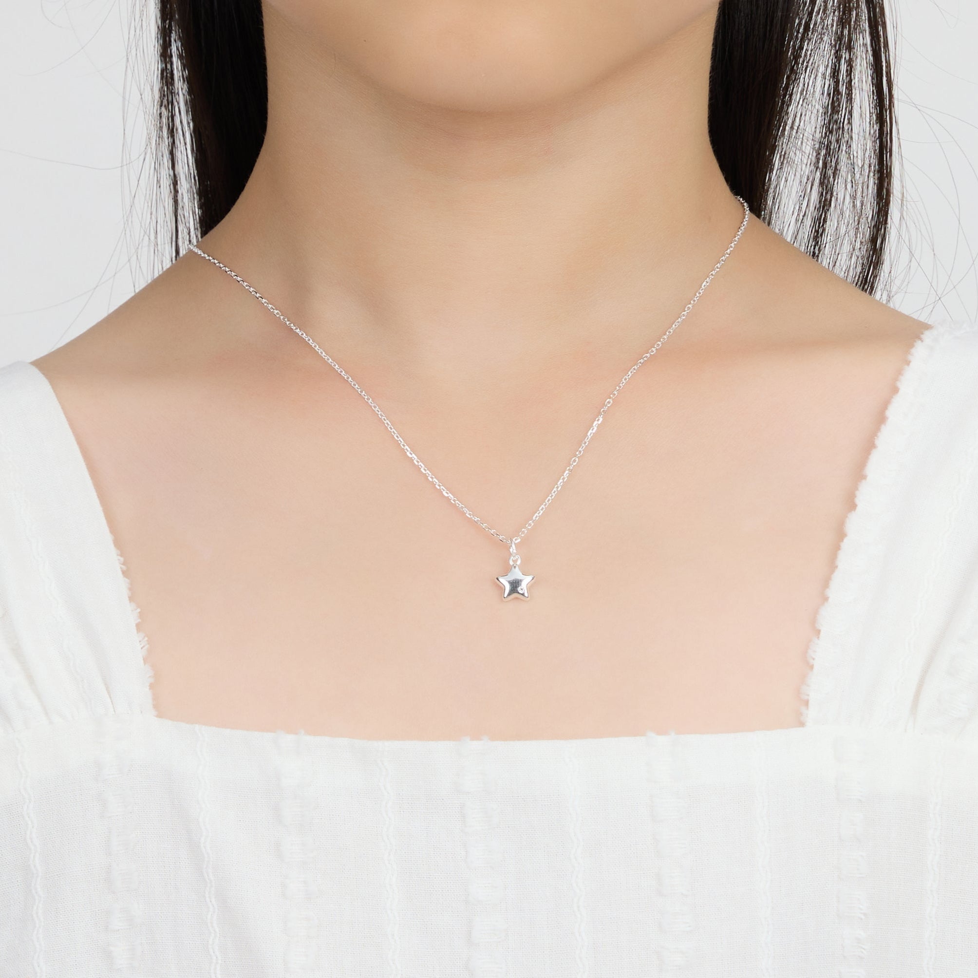 Kid's Sterling Silver Star Necklace Created with Zircondia