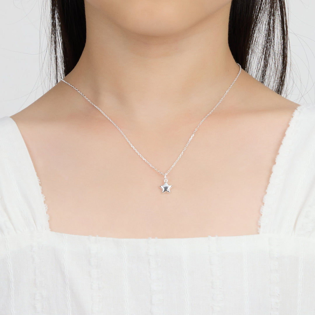 Kids Sterling Silver Star Necklace Created with Zircondia® Crystals - Philip Jones Jewellery