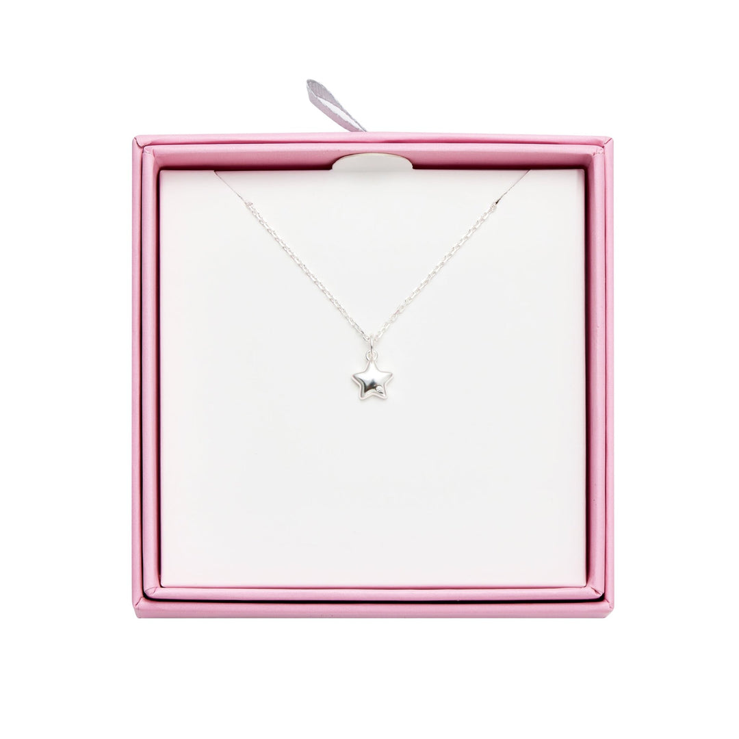 Kids Sterling Silver Star Necklace Created with Zircondia® Crystals - Philip Jones Jewellery