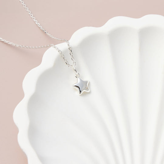 Kids Sterling Silver Star Necklace Created with Zircondia® Crystals - Philip Jones Jewellery