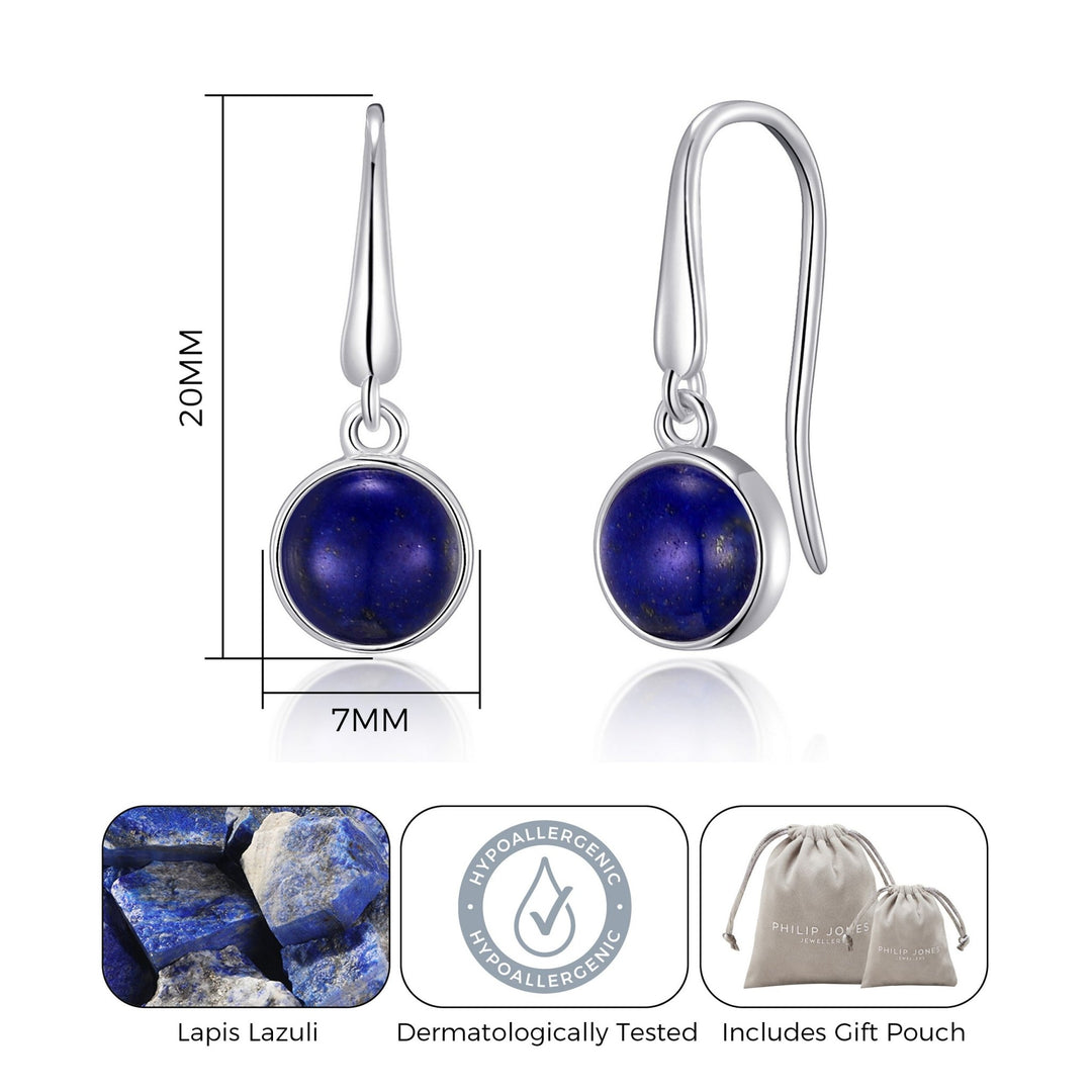 Lapis Drop Earrings with Quote Card - Philip Jones Jewellery